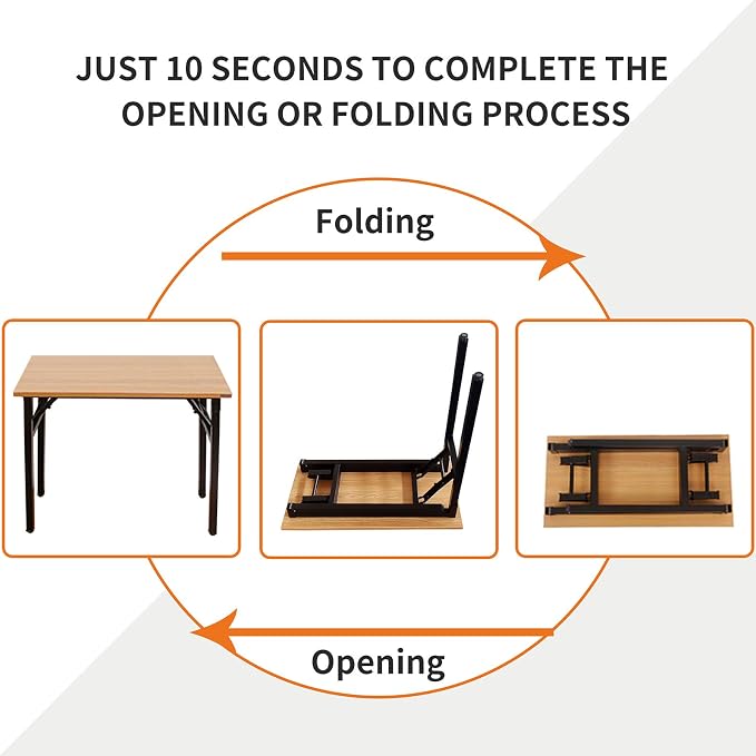 Need Office Computer Desk - 47.2L Sturdy and Heavy Duty Folding Laptop Table,Writing Table/Home Office Desk/Sewing Table,No Assembly Required (Teak Color) AC5BB12060 | Black Frame Writing Gaming Work Table/Foldable Home Office Desk/Sewing Table, No Ass... - Image 6