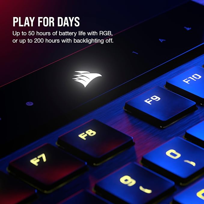 Corsair K100 AIR Wireless RGB Mechanical Gaming Keyboard - Ultra-Thin, Sub-1ms Slipstream, Low-Latency Bluetooth, Cherry MX Ultra Low Profile Keyswitches - NA Layout, QWERTY - Black - Image 4