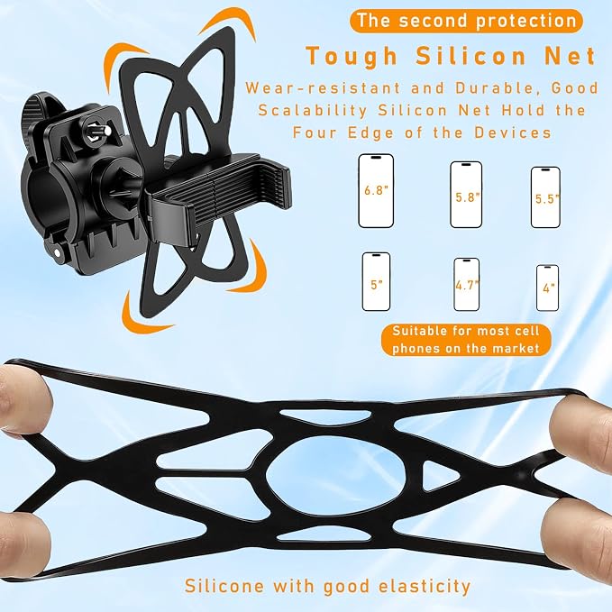 Ziciner 3 PCS Bike Phone Mount Holder Band, Elastic Smart Phone Security Silicone Strap for Motorcycle Bike Phone Mount, Universal Bike Accessories Replacement Parts for Most Cell-Phone (Style 2) - Image 5