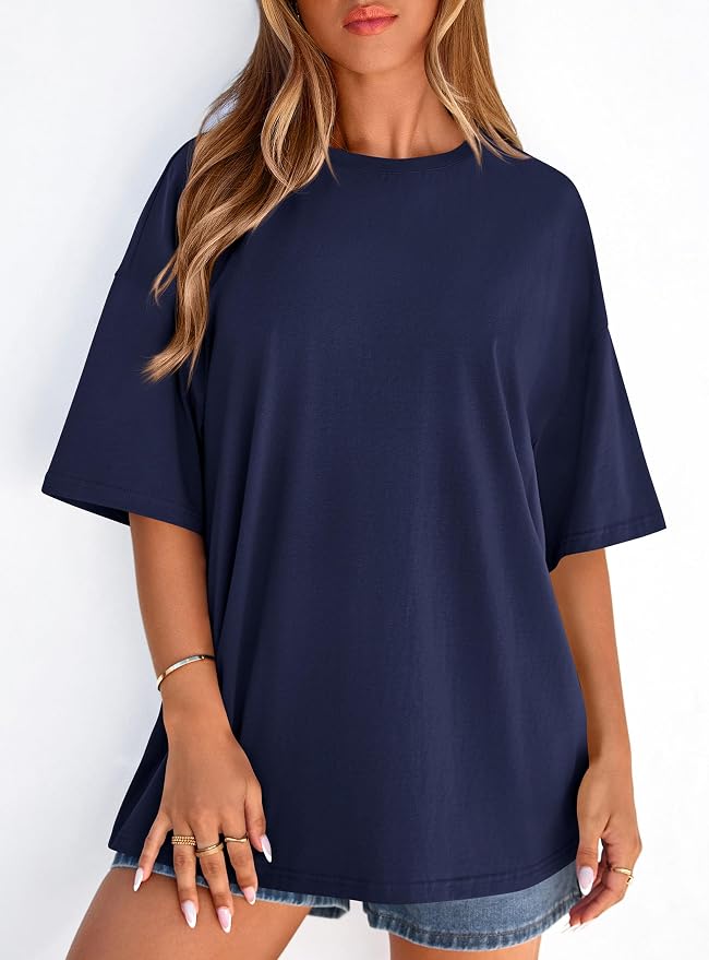 PRETTYGARDEN Womens 2026 Spring Going Out Tops Casual Short Sleeve Crewneck Loose Fit Basic Oversized T Shirts Summer Outfits - Image 7