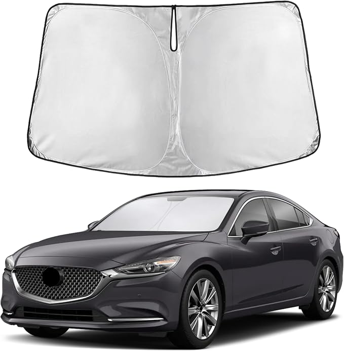 EcoNour Windshield Sunshade Compatible for Mazda 6 2014-2019 2020 2021, Sun Visor for Front Windshield & Window Sun Shade Cover, UV Heat Blocker & Protector, Car Accessories by EcoNour