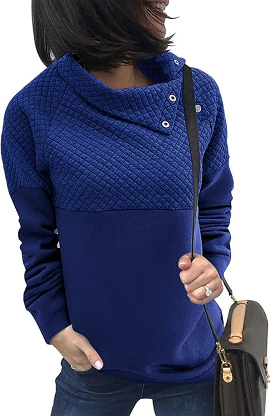 BTFBM Women Fashion Quilted Pattern Lightweight Zipper Long Sleeve Plain Casual Ladies Sweatshirts Pullovers Shirts Tops by BTFBM