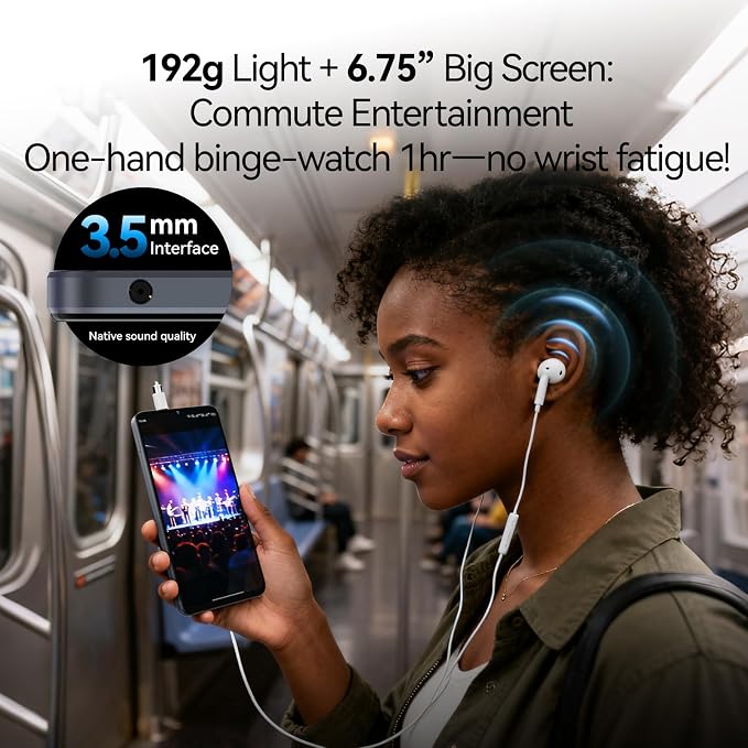 MIRO Smartphone Ultra-Light 6.75" Big Screen 4G+64GB Internal(1TB Expandable Storage) 13MP AI Dual Camera 5MP Front Cam 4900mAh Battery Android 14 Dual SIM Global Compatible(Black) - Image 5