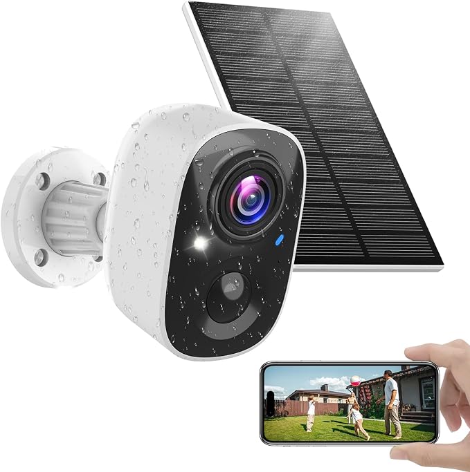 MaxiViz Solar Camera Outdoor Wireless, 2.4GHz Wi-Fi Security Camera with AI Motion Detection, Cameras for Home Security with 2K Color Night Vision, Two-Way Talk, IP66 Weatherproof, Cloud/SD Storage by MaxiVizSecurityCamera