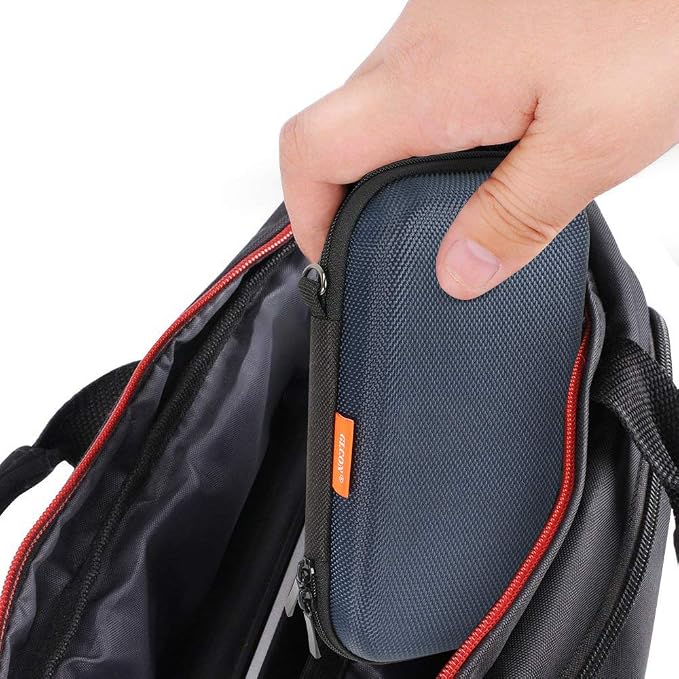 Hard EVA Protective Case - GLCON Portable Storage Case for Charging Cable, Power Bank, Hard Drive, Cell Phone, External Battery - Small Travel Case Mesh Inner Pocket + Zipper Enclosure (Grey Blue) - Image 6