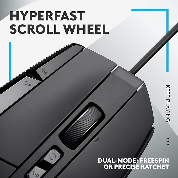Logitech G502 X Wired Gaming Mouse - Black | Optical Switches, 13 Buttons, Infinite Scroll, PC/MacOS Compatible - Image 3
