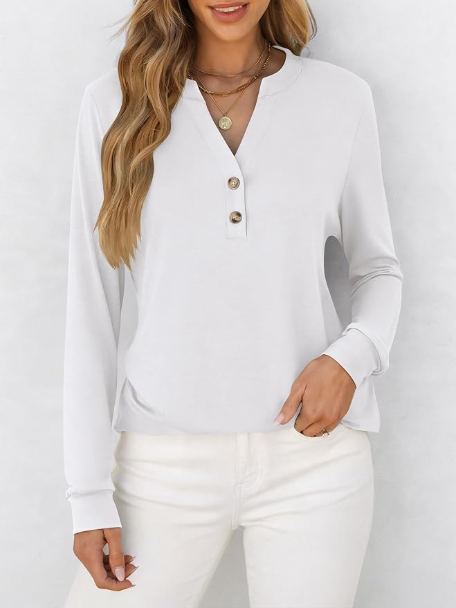 ANRABESS Women's Long Sleeve Shirts 2026 Spring Fashion Dressy Casual Tops Trendy Henley Blouses Cute Work Outfits Clothes - Image 3