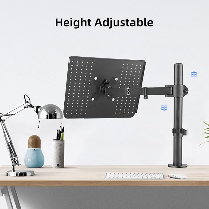 suptek Single Laptop Notebook Desk Mount with Tray for 13-27 inch Computer Screen, Fully Adjustable Laptop Desk Arm for Notebook up to 17’’, Weight up to 15.6 lbs - Image 5