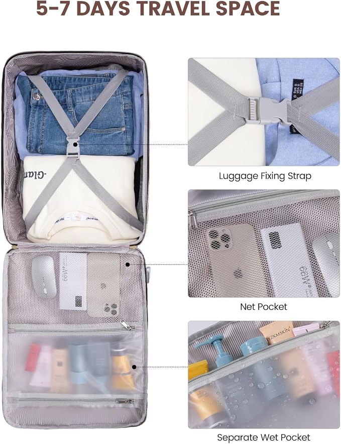 LOVEVOOK 40L Travel Backpack for Women & Men, Airline Approved Carry On Luggage with 3 Packing Cubes, TSA Overnight Bags, Waterproof Personal Item Bag, Weekender Essentials Backpacks fits 17" Laptop - Image 8