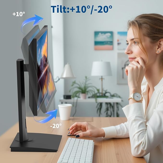 Vesa Monitor Stand with Spring-Adjustable Height, Swivel, Tilt, Rotation Vesa Stand, Compatible with Monitors Within 27 inch and Weighing Between 4.8-7.8lb (Black, Only for 4.8-7.8 lb Monitor) - Image 9