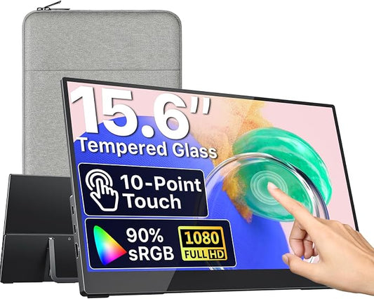 VisionOwl Portable Monitor for Laptop, IPS USB-C HDMI Travel Second Monitor for MacBook Pro Air, PC, PS5, Xbox, Portable Second Screen, Built-in Kickstand, Speakers, VESA Mountable, 15.6 by Seethewholeworldclearly