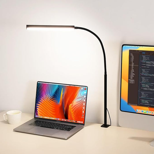 LED Desk Lamp for Office Home, Adjustable Flexible Eye-Caring Desk Light with,5 Modes 10 Brightness Adjustment, USB Adapter Desk Lamp with Clamp-MINI-B by Unknown