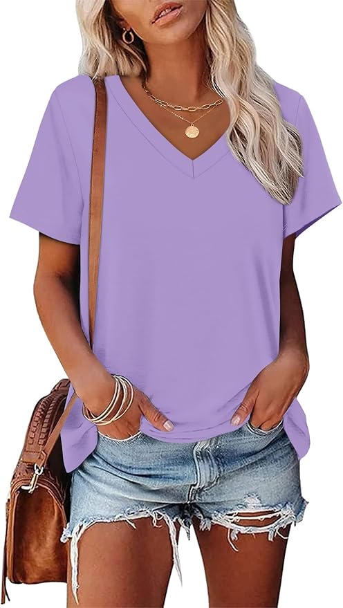 Alaroo Womens Summer Tops 2026 V Neck Short Sleeve Shirts Trendy Dressy Casual Vacation Outfits Printed - Image 2