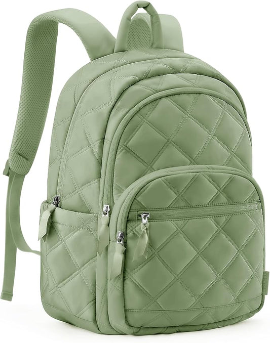 BAGSMART College Laptop Backpack,Cute Travel Backpack for Women,Quilted Computer Bookbag by BAGSMART