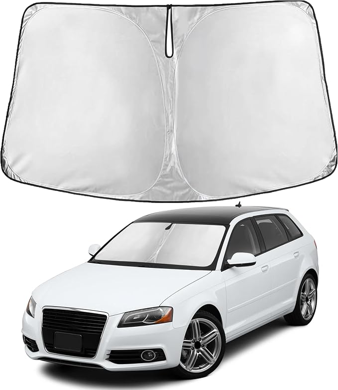 EcoNour Windshield Sunshade Compatible for Audi A3 2006-2011 2012 2013, Sun Visor for Front Windshield & Window Sun Shade Cover, UV Heat Blocker & Protector, Car Accessories by EcoNour