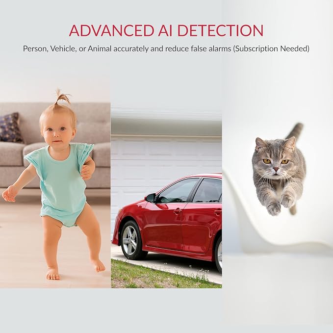 YI Pro 2K Home Security Camera, 2.4Ghz Wired Indoor Camera with Person, Vehicle, Animal Smart Detection, Phone App, Compatible with Alexa and Google Assistant 2Packs - Image 3