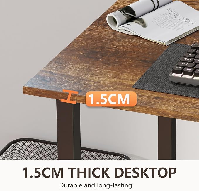 BestOffice Computer Desk,Home Office Desk, Modern Simple Style for Home Office Study Writing (Brown, 55 Inch) - Image 7