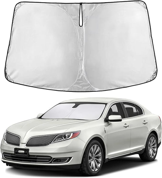 EcoNour Windshield Sunshade Compatible for Lincoln MKS 2009-2014 2015 2016, Sun Visor for Front Windshield & Window Sun Shade Cover, UV Heat Blocker & Protector, Car Accessories by EcoNour