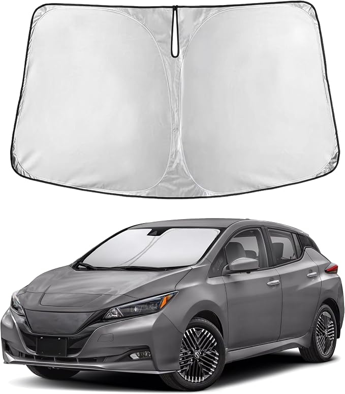 EcoNour Windshield Sunshade Compatible for Nissan Leaf 2018-2023 2024 2025, Sun Visor for Front Windshield & Window Sun Shade Cover, UV Heat Blocker & Protector, Car Accessories by EcoNour