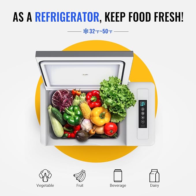 BougeRV 12 Volt Refrigerator With 23 Quart Cover, 12V Car Fridge 23 Quart Portable Freezer Compressor Cooler Compressor Freezer, 12/24V DC 110~240V AC, -8℉~50℉ for Truck RV SUV - Image 7