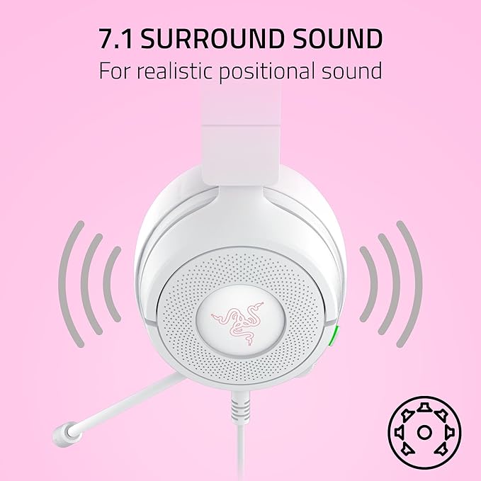 Razer Kraken Kitty V3 X Wired Gaming Headset, Kitty Ears, White | HyperClear Cardioid Mic, 40 mm Drivers, 7.1 Surround Sound, Comfy Ear Cushions, Cross-Platform via 3.5mm PC, PS5, Xbox - Image 5
