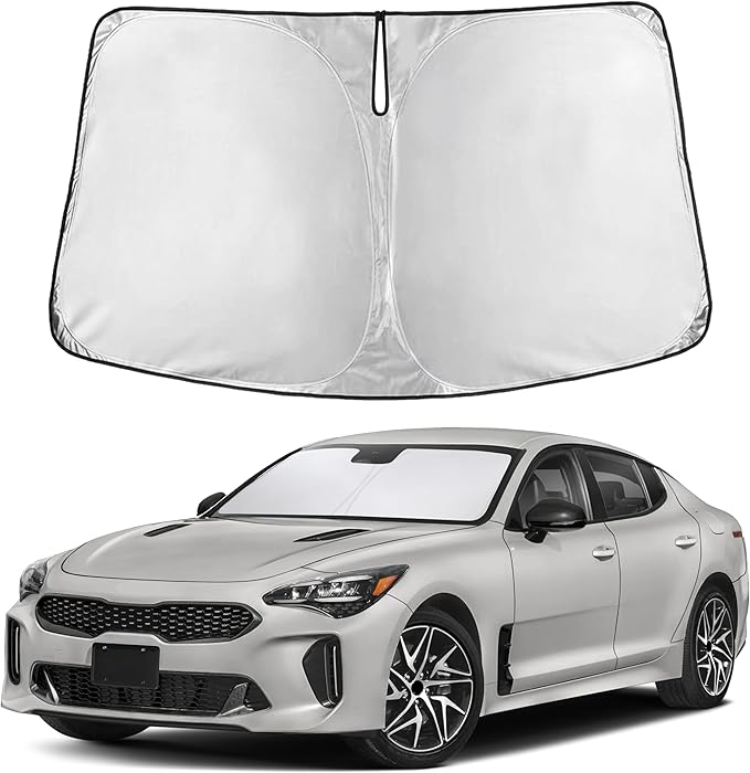 EcoNour Windshield Sunshade Compatible for Kia Stringer 2018-2021 2022 2023, Sun Visor for Front Windshield & Window Sun Shade Cover, UV Heat Blocker & Protector, Car Accessories by EcoNour