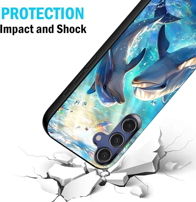 Designed for Galaxy A17 5G Phone Case,Slim Silicone Shockproof Protective Case for Galaxy A17 5G 6.7 inch,Dolphin - Image 2