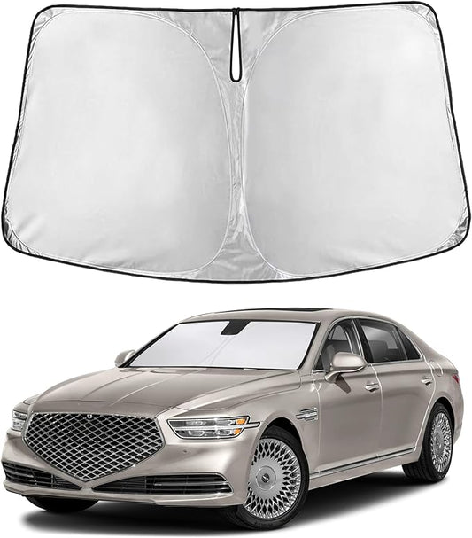 EcoNour Windshield Sunshade Compatible for Genesis G90 2017-2020 2021 2022, Sun Visor for Front Windshield & Window Sun Shade Cover, UV Heat Blocker & Protector, Car Accessories by EcoNour