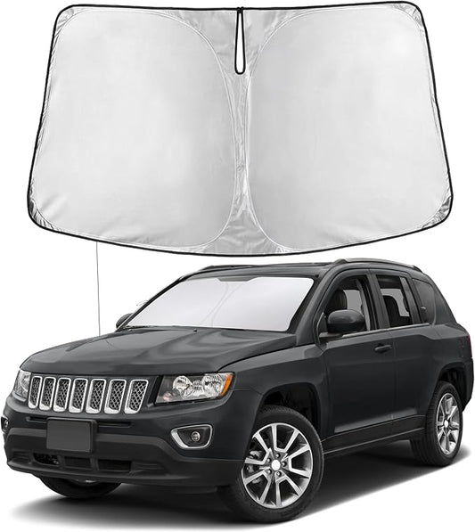 EcoNour Windshield Sunshade Compatible for Jeep Compass 2007-2014 2015 2016, Sun Visor for Front Windshield & Window Sun Shade Cover, UV Heat Blocker & Protector, Car Accessories by EcoNour