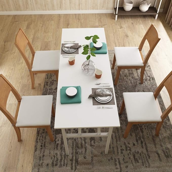 Need Home Office Desk - 62 Inches Large Computer Desk Sturdy Black Table Foldable Desk Gaming Computer Table No Assembly Required AC5DW(157.5 * 60) | White Frame Writing Gaming Work Table/Foldable Home Office Desk/Sewing Table, No Assembly Required - Image 5