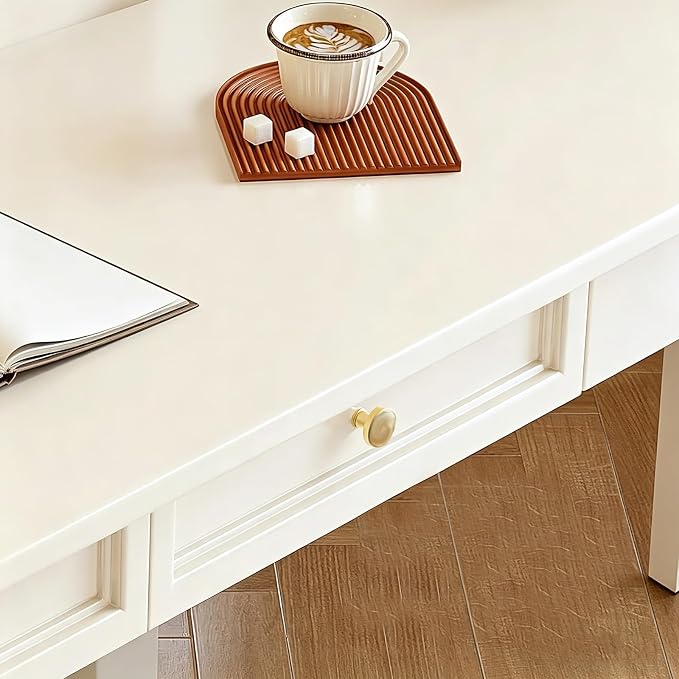 Solid Wooden Desk with Drawers, Small Writing Desk with Drawers for Computer, PC Desk for Work, Study or Gaming, Easy to Assemble (Ivory White, 39in) - Image 4