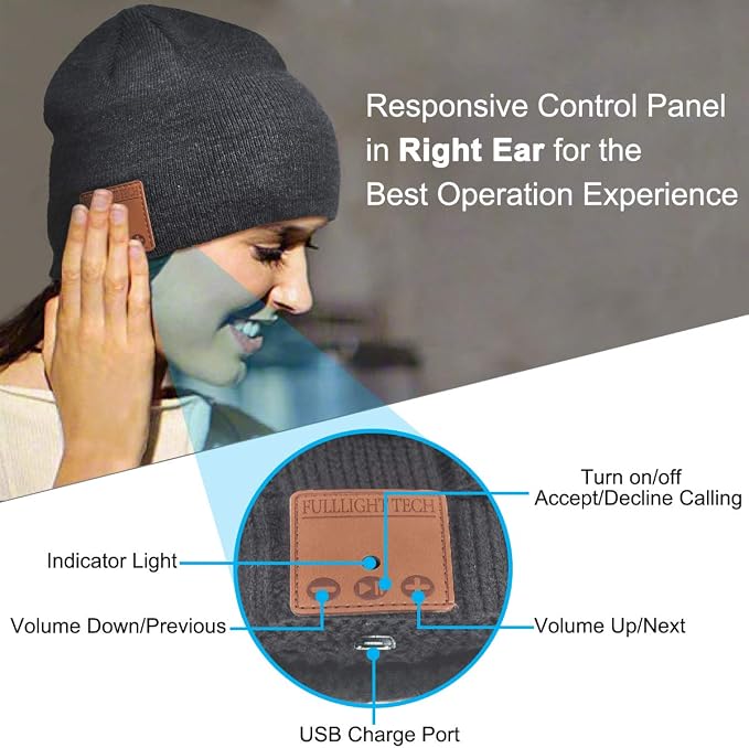 Bluetooth Beanie Headphones Hat Unique Christmas Tech Gifts - Image 5