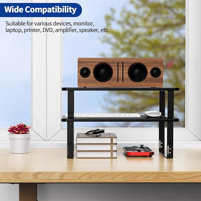 BESIGN MS01 Monitor Stand Riser, Height Adjustable Laptop Stand, Computer Monitor Stand for Monitor, Computer,Laptop,Printer (Black) - Image 7