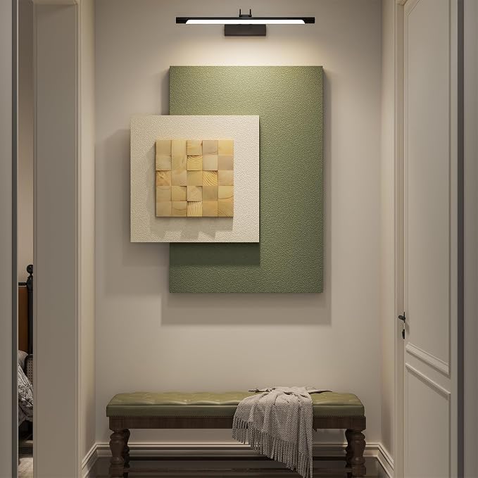 Cuspin Large 3D Wood Green Wall Art for Living Room, Modern Minimalist Sage Green Textured Wall Decor, Abstract Geometric Natural Wooden Block Artwork for Bedroom Dining Room Hallway Home Office - Image 5