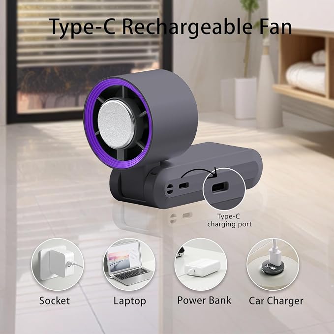 Handheld Fan, Portable Handheld Fan with Ice Function, mini personal fan, Turbo Powerful Rechargeable Fans,1-199 Speed, Foldable, for Women Men Outdoor Indoor travel essentials(Grey) - Image 7