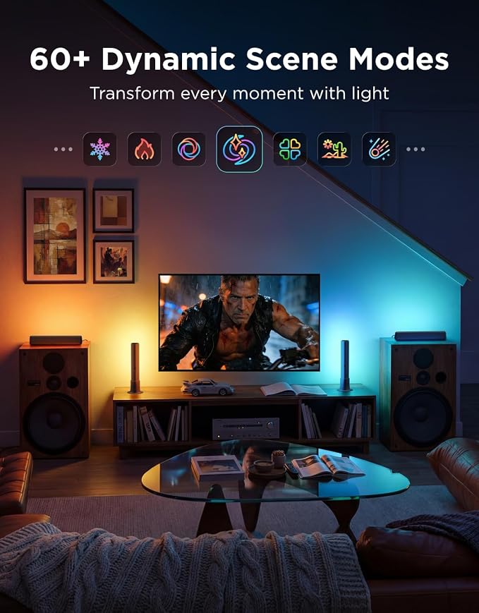 Govee Smart Light Bar, RGBICWW TV Lights for Living Room, Gaming, Silver | Compatible with SmartThings, Matter, Alexa, LED Light Bar with Scene and Music Modes for Living Room, Gaming, PC, App Control - Image 8