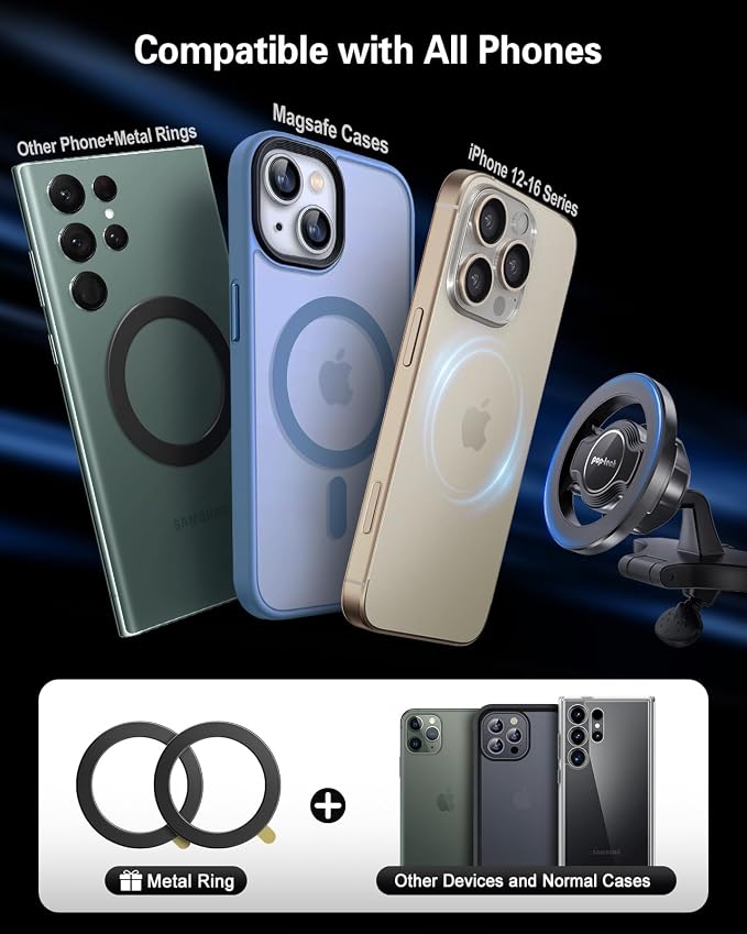 pop-tech for MagSafe CD Slot Car Phone Holder, [Built-in Steel Plate] Universal Magnetic CD Player Cell Phone Mount, Adjustable Magnet CD Cellphone Cradle Fit for iPhone All Smartphones - Image 6
