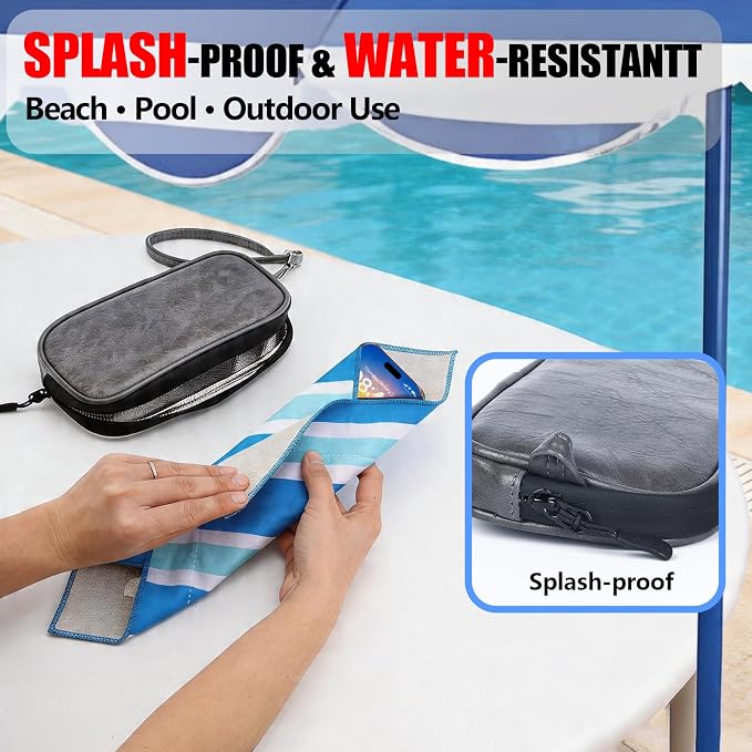 Thermal Phone Cooling Pouch for Beach & Pool iPhone Cooling Bag with 2 Reusable Gel Packs Prevent Overheating Phone Cooler Bag for Summer Heat - Image 4