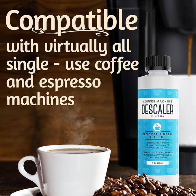 IMPRESA Coffee Machine Descaler - Machine-Safe Formula & Descaling Solution - Universal Descaler for Coffee Maker Compatible with Keurig, Nespresso, Breville & More - 3 Pack, 6 Uses, Made in USA - Image 2