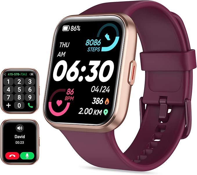 Tensky Smart Watch for Men Women(Call Receive/Dial), Alexa Built-in, 1.7" Touch Screen Fitness Tracker with Heart Rate Sleep Tracking, 60 Sports Modes, 5ATM Waterproof Smartwatch for Android iPhone by Tensky