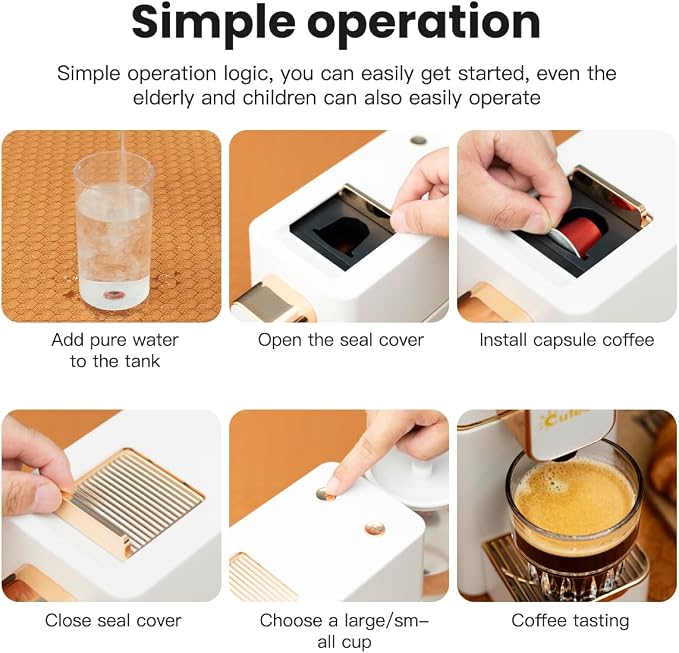 Espresso Machine for Coffee Capsules Compatible with Nespresso OriginalLine Machine, Espresso Maker for Nespresso OriginalLine, Bestpresso Coffee Capsules Peet's Espresso more (White) - Image 6