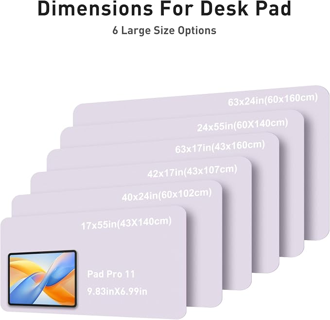 Aothia Faux Leather Desk Mat - Large Mouse Pad, Non-Slip PU Leather Blotter, Waterproof Writing Surface for Office and Home (Soft Lavender, 40" x 24") - Image 5