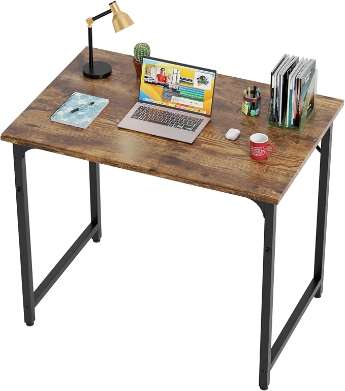 BestOffice Computer Desk,Home Office Desk, Modern Simple Style for Home Office Study Writing (Brown, 32 Inch) by BestOffice