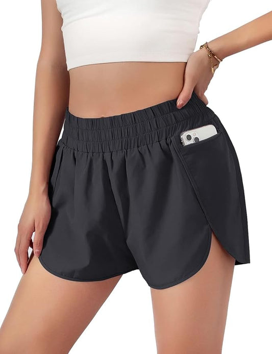 Blooming Jelly Women's Quick-Dry Running Shorts Workout Sport Layer Active Shorts with Pockets 1.75" by Bloomingjelly