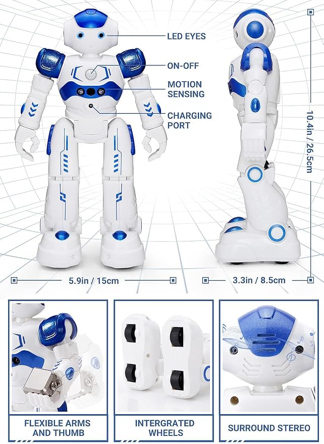 KingsDragon RC Robot Toys for Kids, Gesture & Sensing Programmable Remote Control Smart Robot for Age 3 4 5 6 7 8 Year Old Boys Girls Birthday Gift Present - Image 7