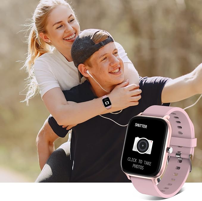 Smart Watch for Men Women Compatible with iPhone Samsung Android Phone 1.69 inch Full Touch Screen IP68 Waterproof Bluetooh Fitness Tracker Heart Rate/Sleep Monitor (Pink) - Image 5