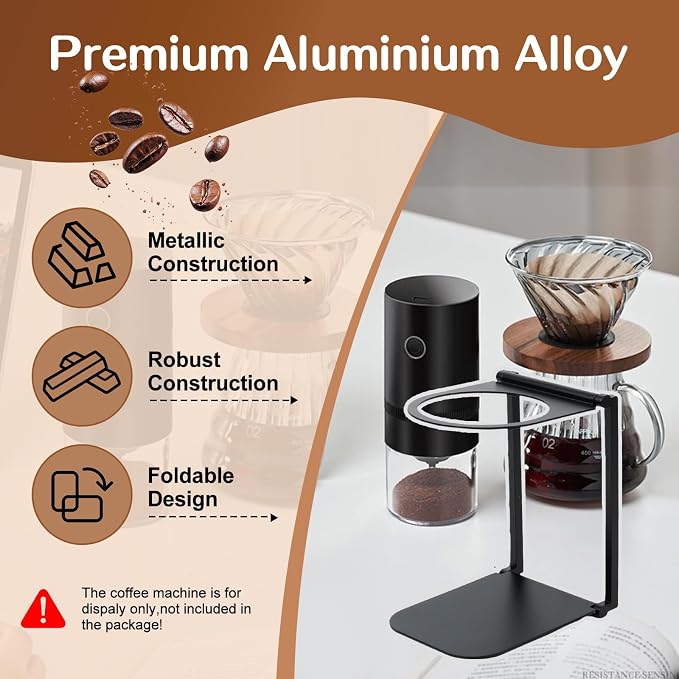 Stand Compatible with Outin Nano – Portable Foldable Coffee Maker Stand with Base, Espresso Machine Holder for Home, Desk, and Travel (Black) - Image 3