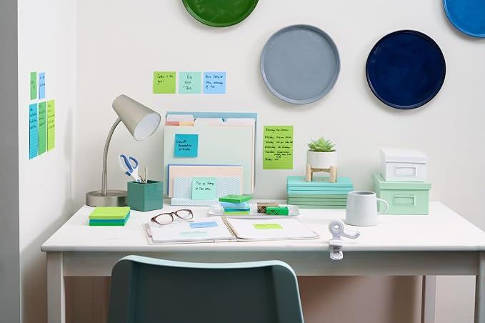 Post-it 100% Recycled Super Sticky Notes, 3 x 3 in, Pastels, 12 Pads | School Supplies and Office Products, 2X the Sticking Power - Image 10