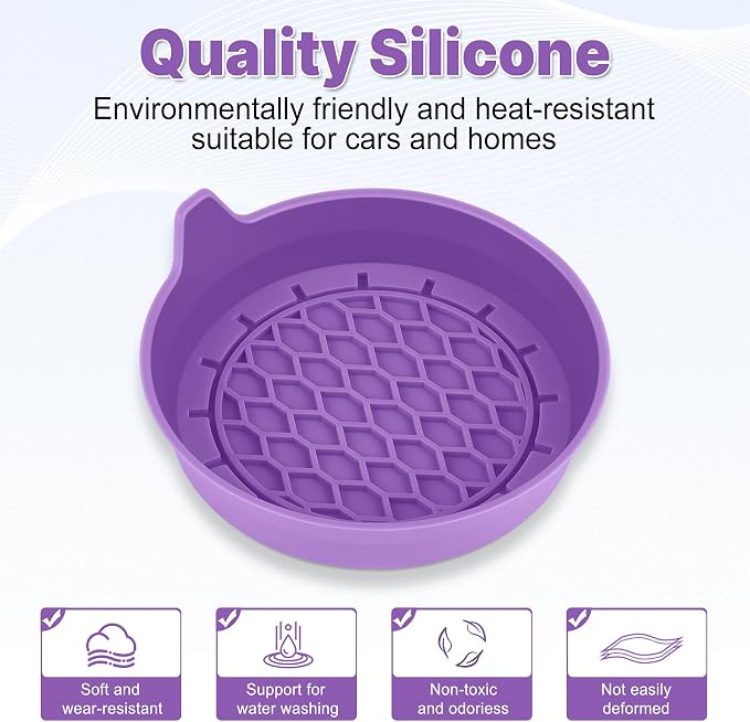 SINGARO Car Cup Holder Coaster, Silicone Cup Holder Insert, Universal Non-Slip Cup Holders, Car Accessories Interior for Women and Man 4 Pack Light Purple - Image 6