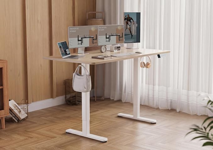 YDN 63 x 24 Inch Nature Electric Standing Desk | Adjustable Height, Sit Stand, Cable Management, Ergonomic, Home Office - Image 2